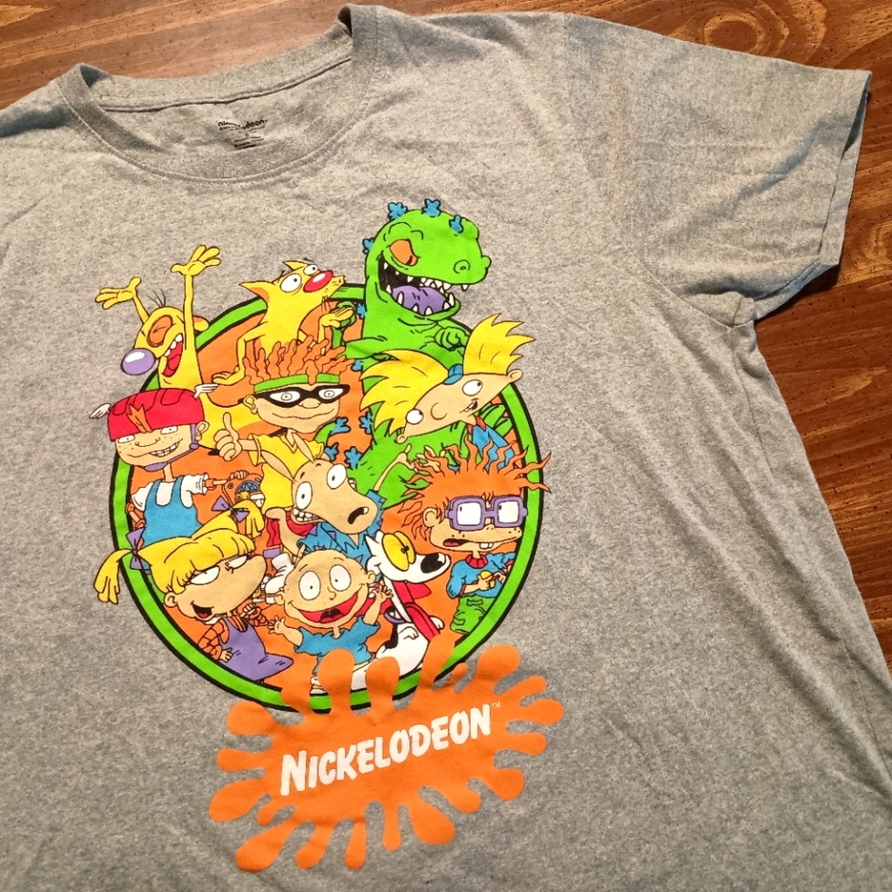 NICKTOONS T-SHIRT XL // Nickelodeon Rugrats Rocko Arnold Rocket Tee Shirt Catdog